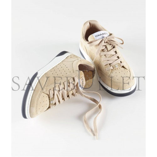 CHANEL SNEAKERS 		SUEDE CALFSKIN			BEIGE G39225 X56651 0P433