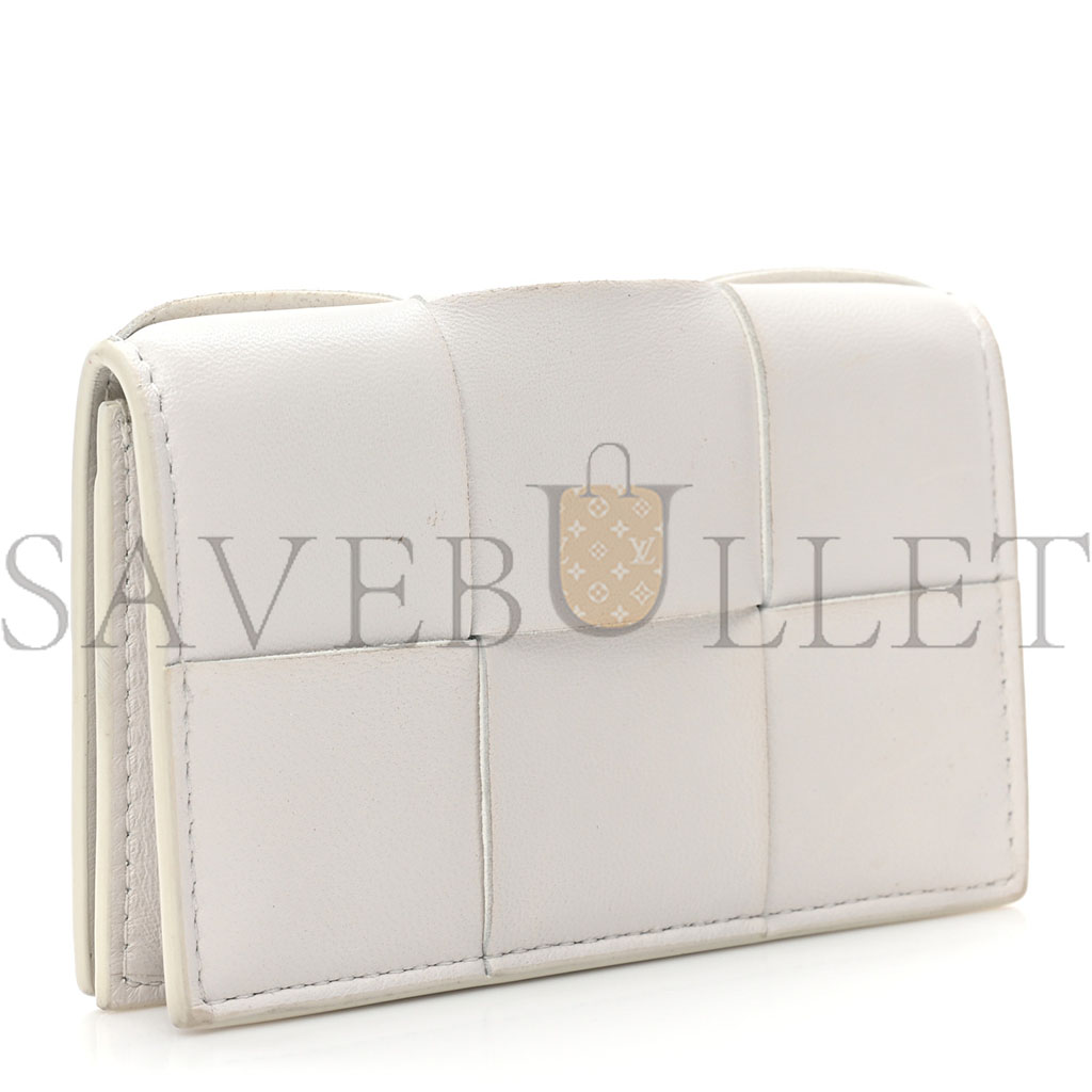 BOTTEGA VENETA NAPPA MAXI INTRECCIATO CARD HOLDER WALLET WHITE (12*8*3cm)