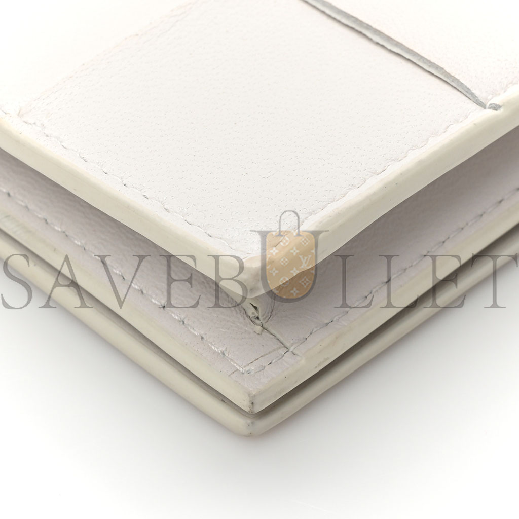 BOTTEGA VENETA NAPPA MAXI INTRECCIATO CARD HOLDER WALLET WHITE (12*8*3cm)