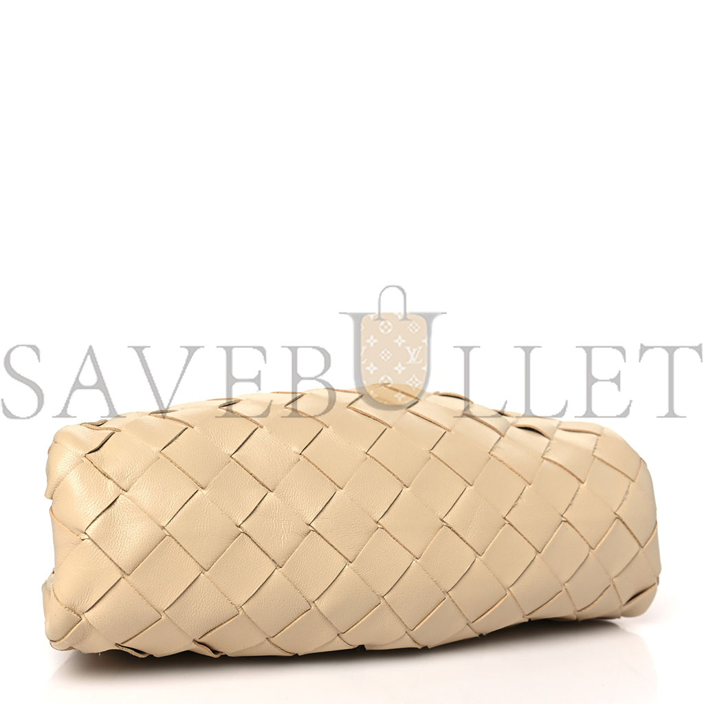 BOTTEGA VENETA NAPPA INTRECCIATO THE MINI POUCH PORRIDGE (22*16*5cm)