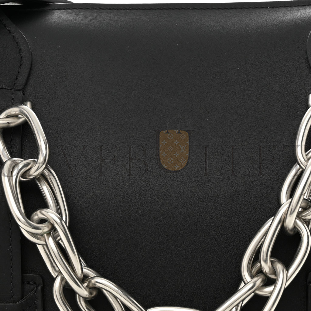 VERSACE CALFSKIN SMALL BIKER CHAIN SATCHEL BLACK  (29*29*10cm)