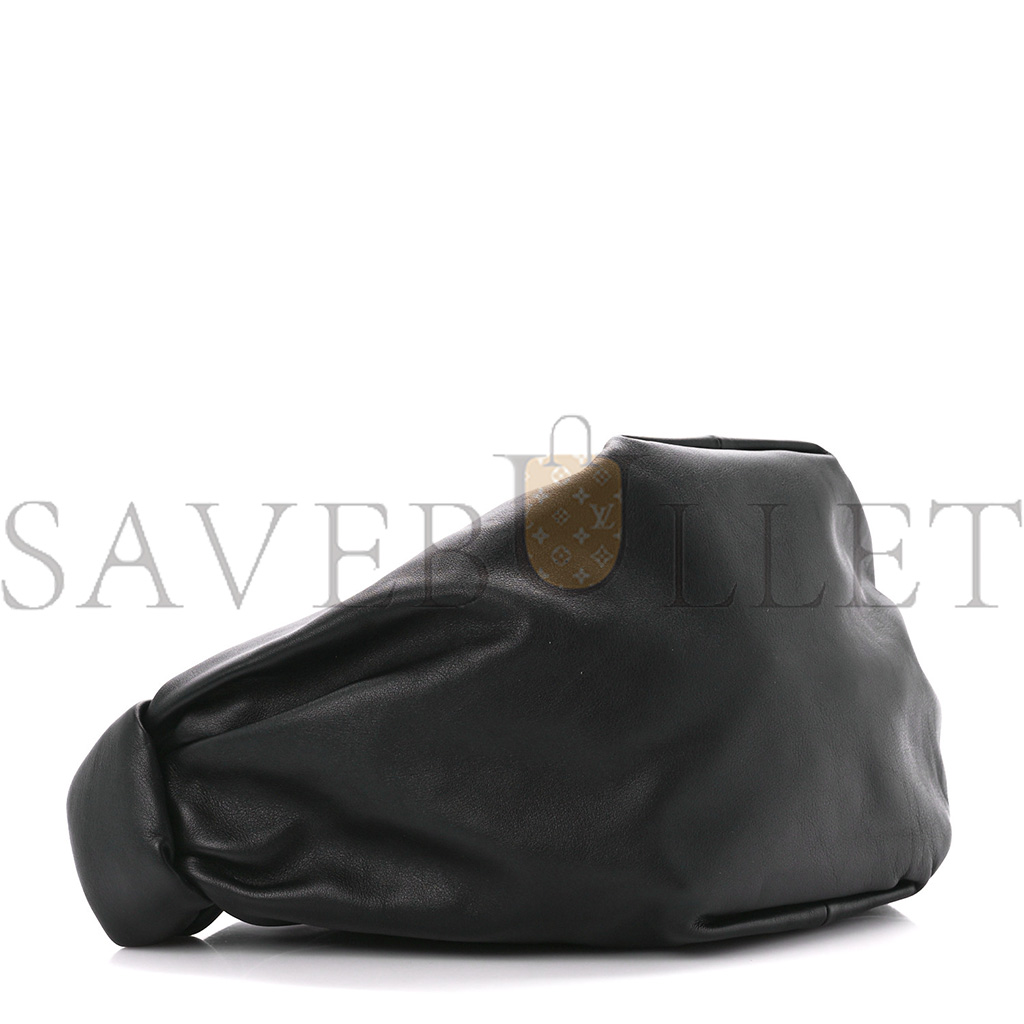 BOTTEGA VENETA NAPPA MINI DOUBLE KNOT BAG BLACK  (25*16*13cm)