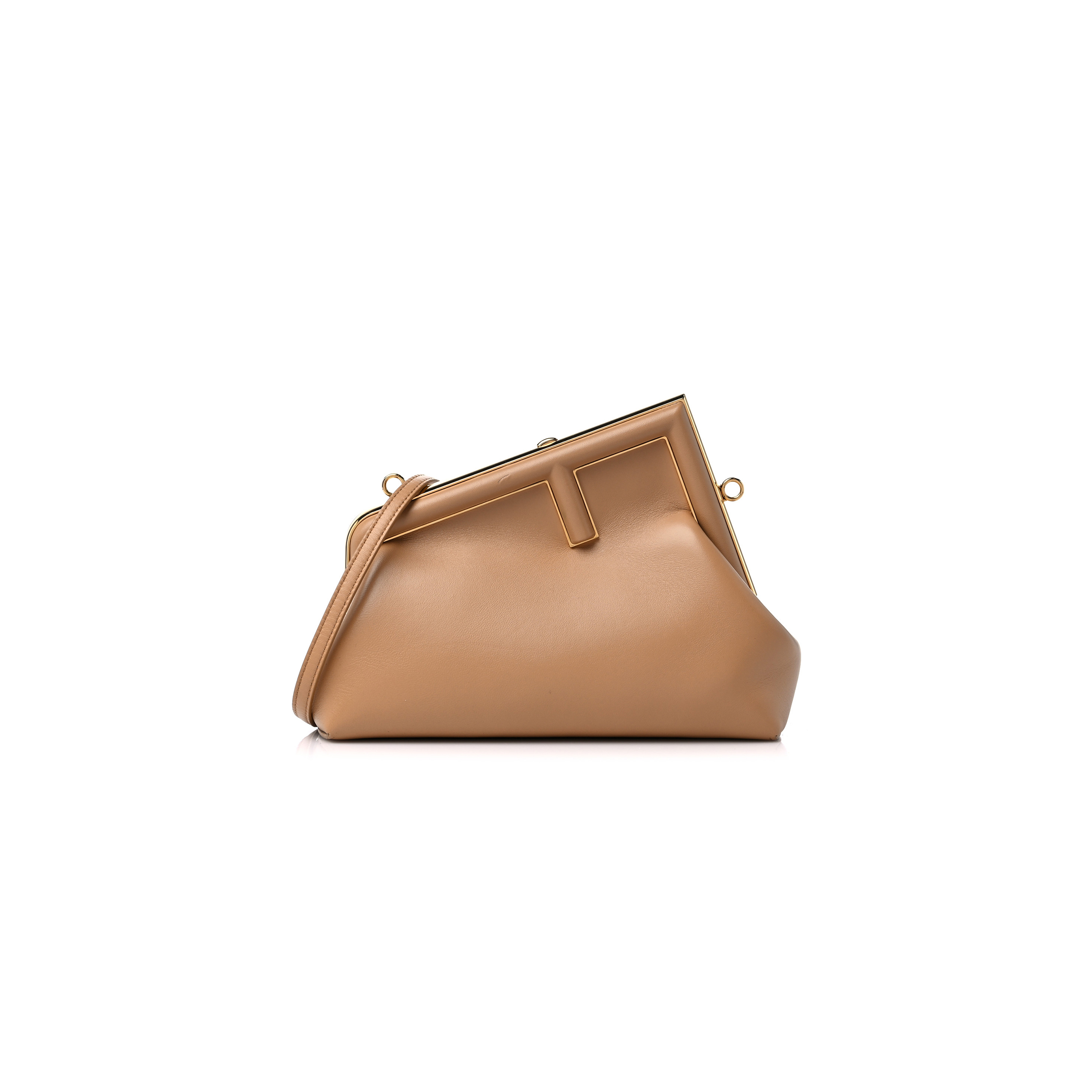 FENDI SHINY NAPPA SMALL FENDI FIRST SAND (26*18*9.5cm)