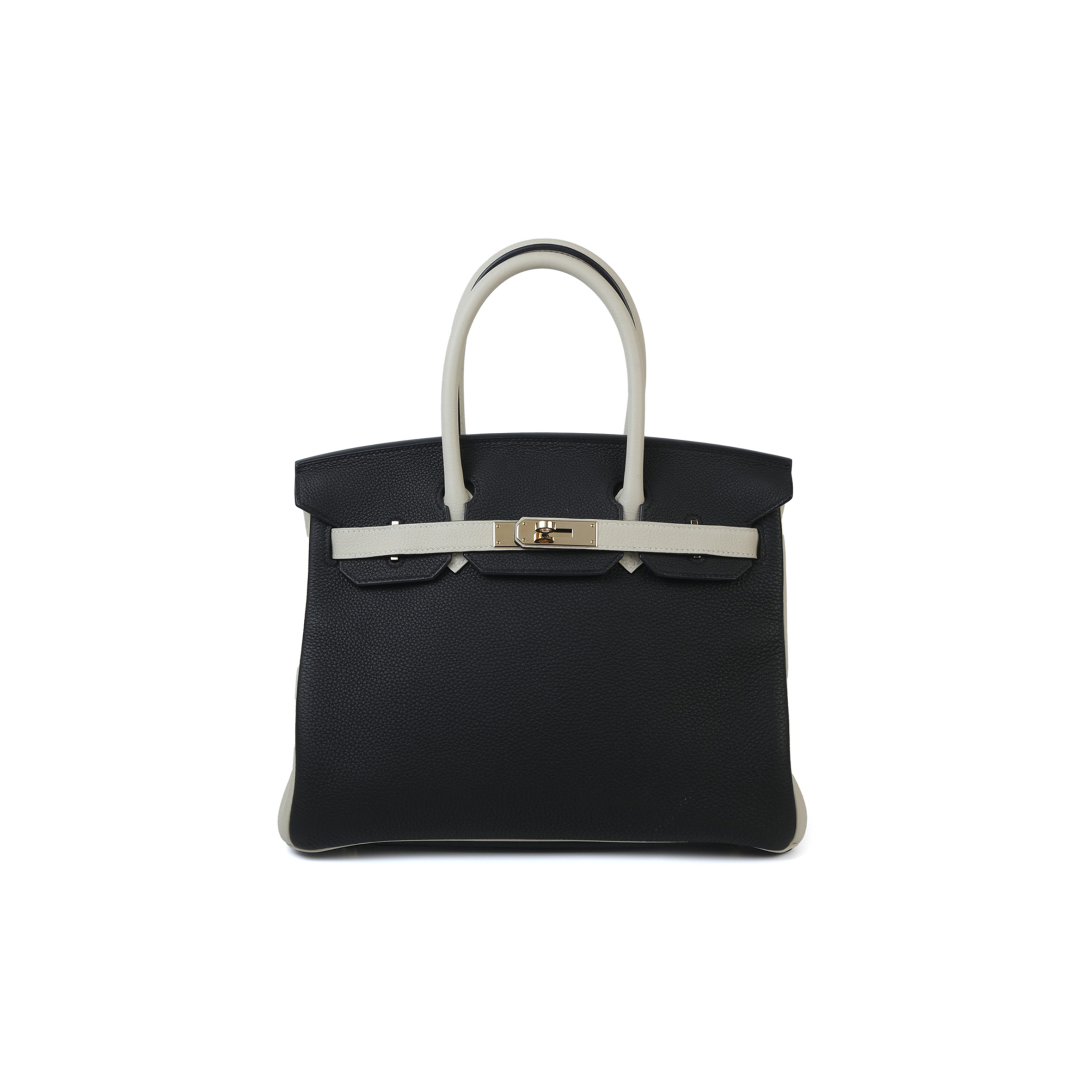 HERMES BIRKIN 25 BLACK AND WHITE CLEMENCE BAG 4212717702 (25*20*13cm)