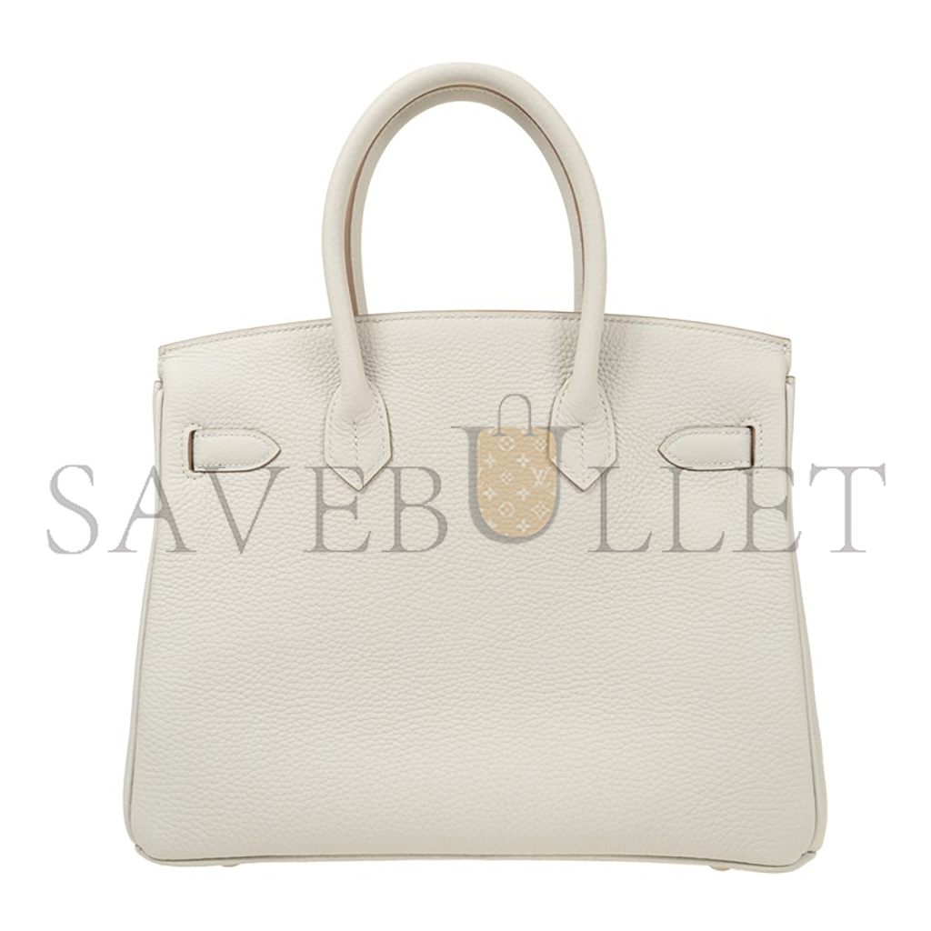 HERMES BIRKIN 30 TOGO PURE WHITE COWHIDE HANDBAG BK3080TCSS (30*23*15cm)