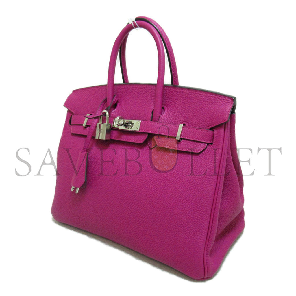 HERMES BIRKIN 30 TOGO LEATHER MAGNOLIA PINK SILVER BUCKLE BAG 2101217510769 (30*20*13cm)