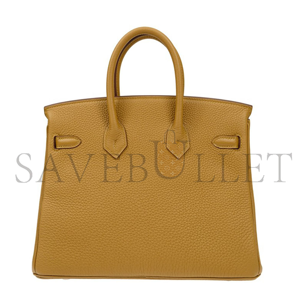 HERMES BIRKIN 25 TOGO LEATHER MILK TEA COLOR GOLD BUCKLE HANDBAG BK25AKTGSS (25*20*13cm)