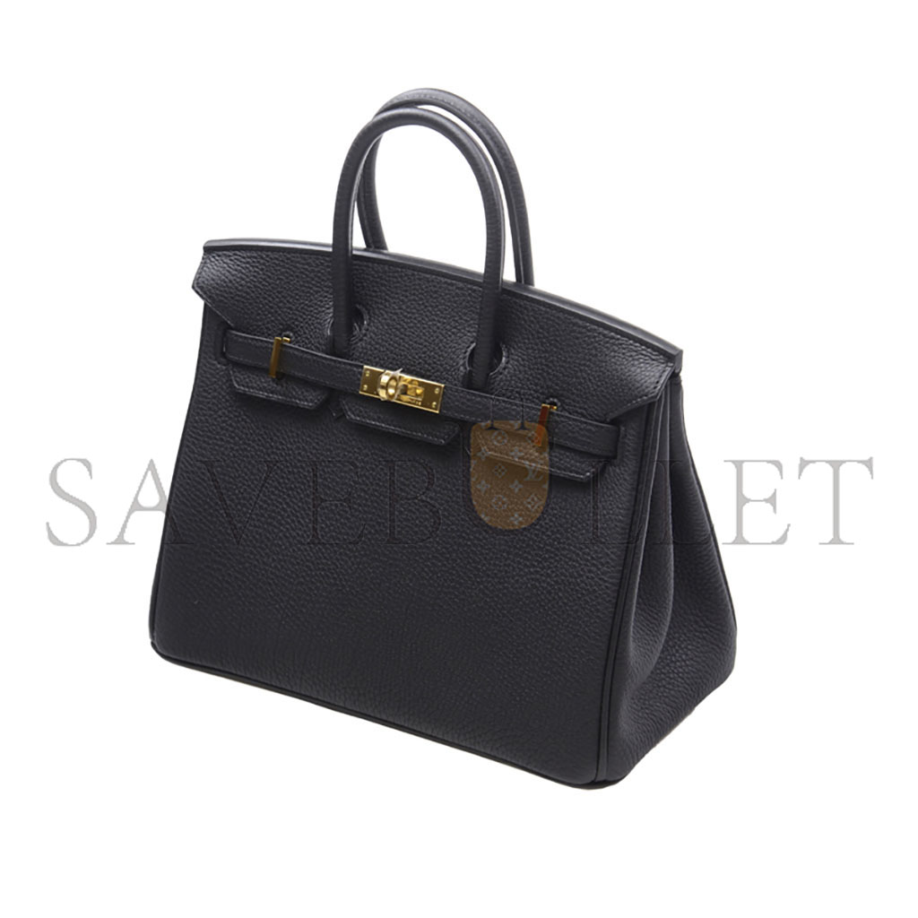 HERMES BIRKIN 25 TOGO LEATHER BLACK GOLD BUCKLE H028369CC89 (25*20*13cm)