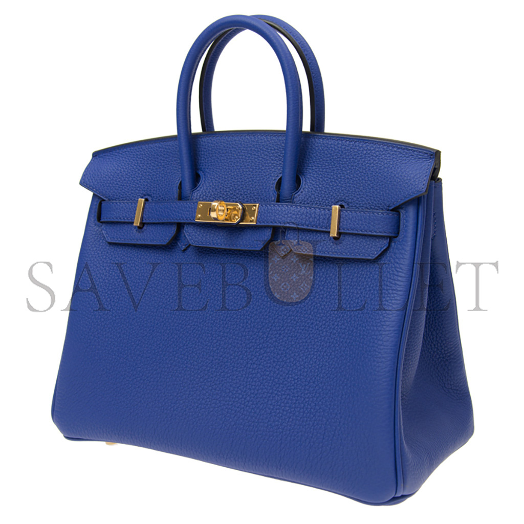 HERMES BIRKIN 30 TOGO LEATHER ELECTRIC BLUE GOLD BUCKLE BK257TTGGP (30*23*15cm)