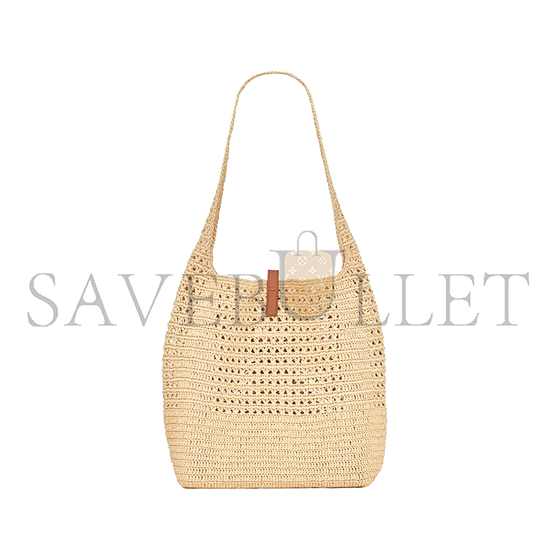YSL LE 5 À 7 SUPPLE IN RAFFIA CROCHET AND SMOOTH LEATHER 690941GAAAR2080 (37*30*14cm)