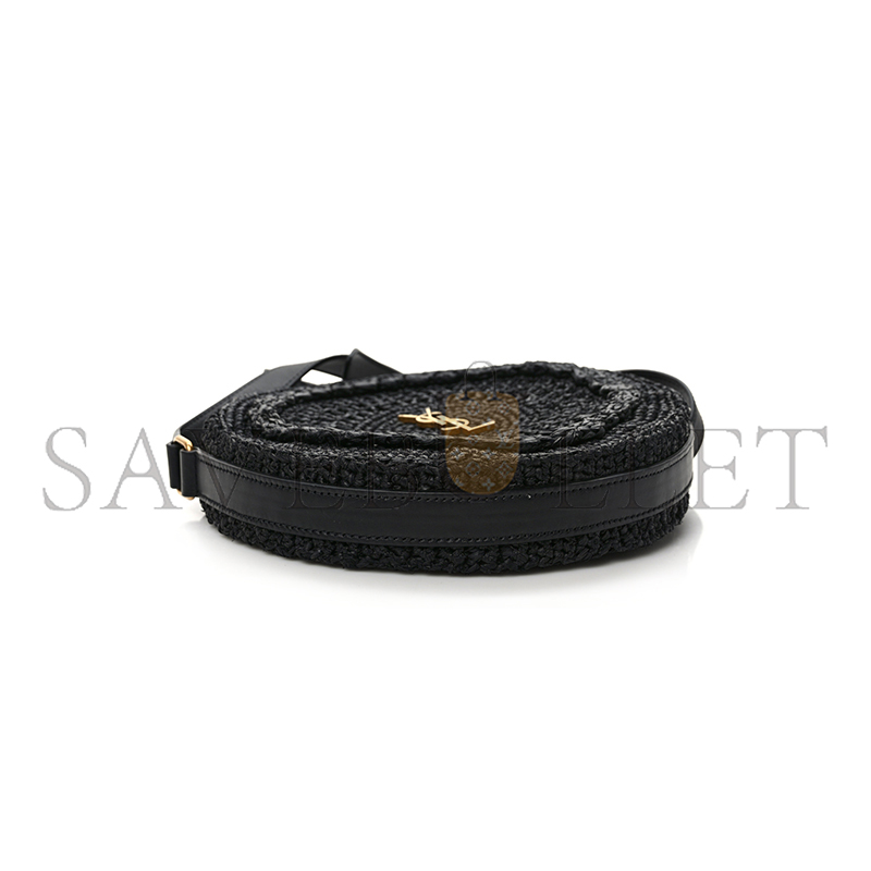 YSL SAC ROUND IN RAFFIA BLACK 68560124700940 (21*21*4cm)