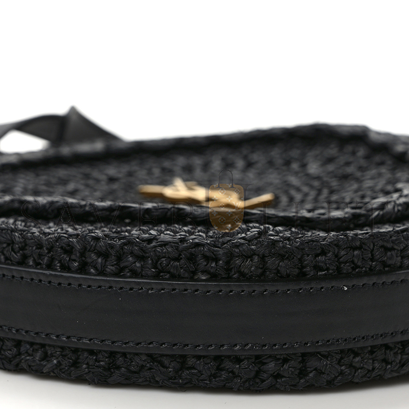 YSL SAC ROUND IN RAFFIA BLACK 68560124700940 (21*21*4cm)
