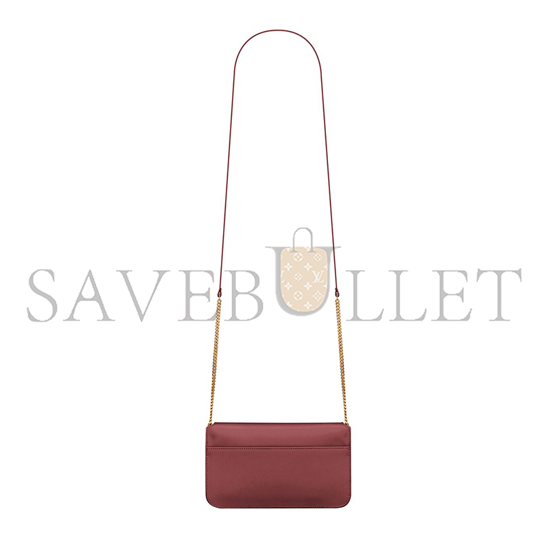YSL CASSANDRE PHONE HOLDER IN SMOOTH LEATHER 6350950U40J6592 (18*11*2.5cm)