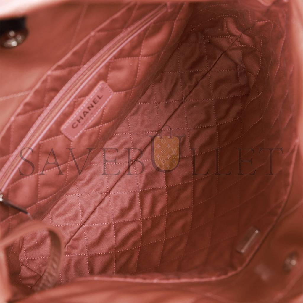 CHANEL SMALL 22 BAG COPPER CALFSKIN ROSE GOLD HARDWARE (37*35*7cm)