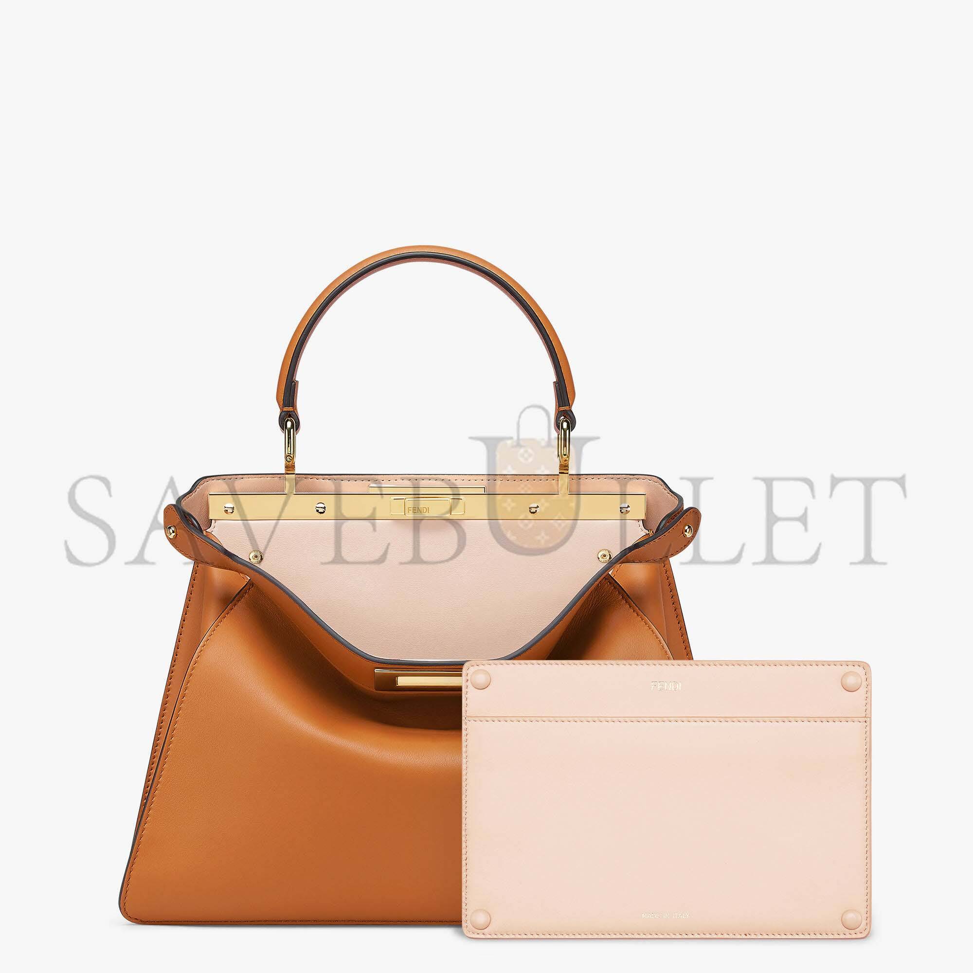 FENDI PEEKABOO ISEEU MEDIUM - BROWN LEATHER BAG 8BN321A6V3F1D48 (33.5*25.5*13cm)