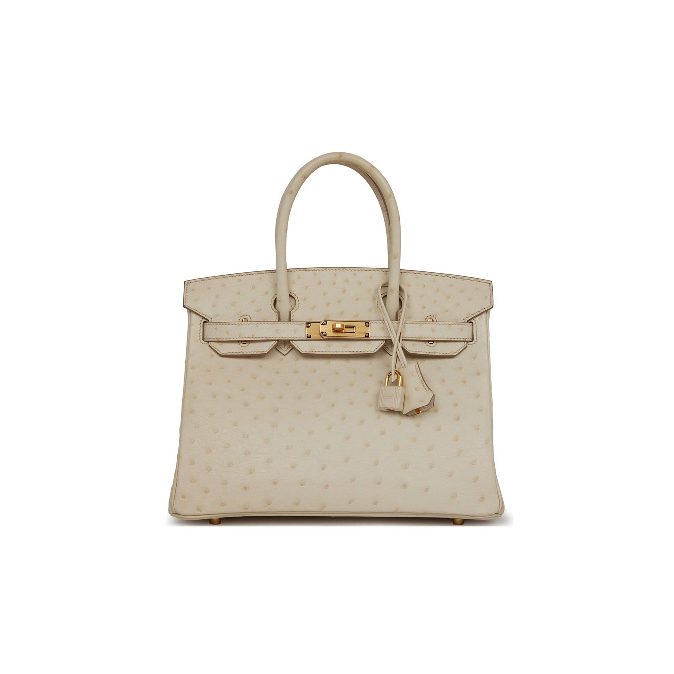 HERMES BIRKIN 30 BETON OSTRICH GOLD HARDWARE (30cm)