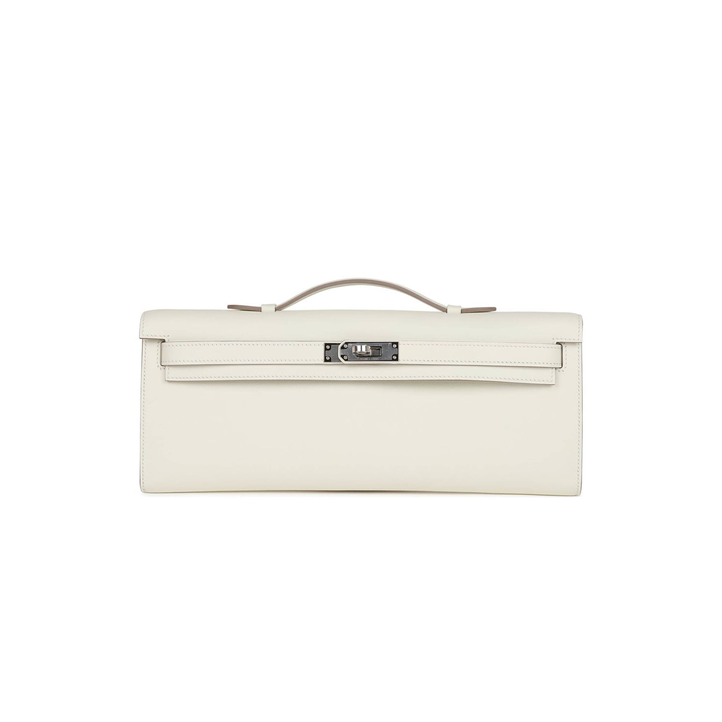 HERMES KELLY CUT MUSHROOM SWIFT PALLADIUM HARDWARE (30*12*3cm)