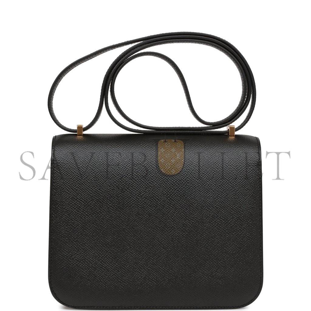 HERMES CONSTANCE 18 BLACK EPSOM GOLD HARDWARE (18cm)