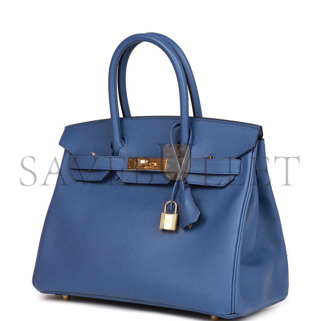 HERMES BIRKIN 30 BLEU BRIGHTON EPSOM GOLD HARDWARE (25cm)