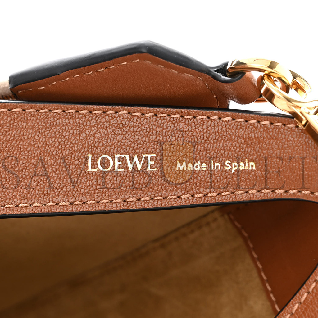 LOEWE SATIN CALFSKIN JACQUARD LUNA BAG PECAN (28*22*6cm)