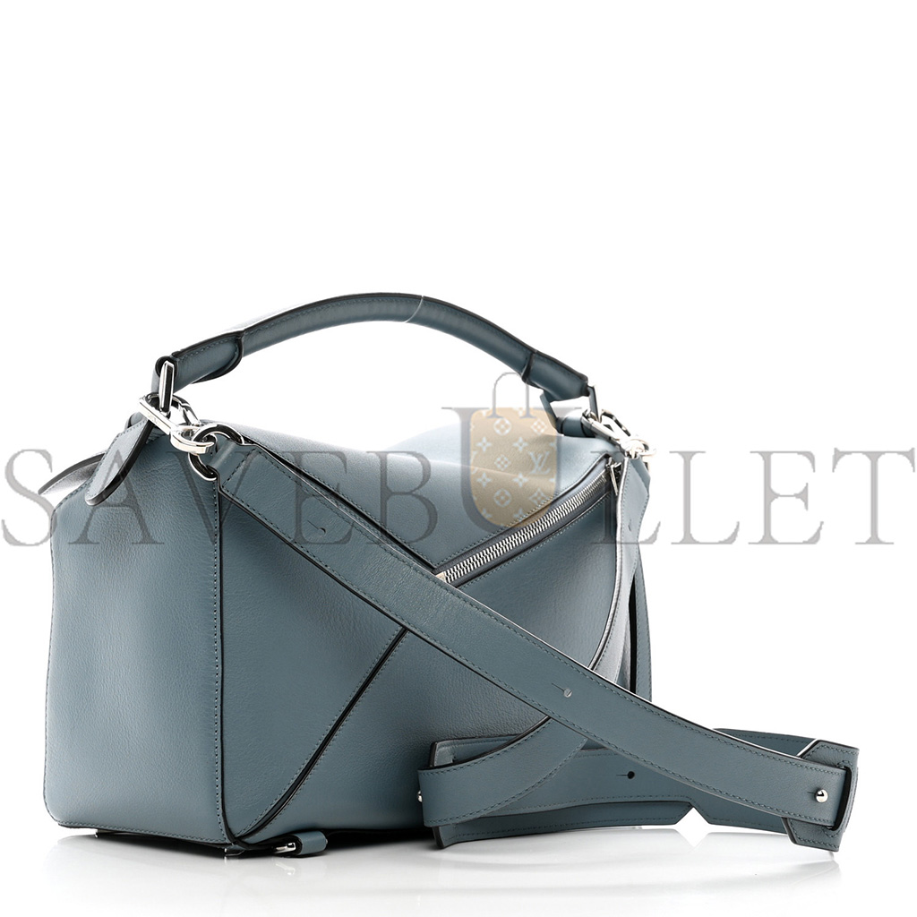 LOEWE CALFSKIN MEDIUM PUZZLE BAG STONE BLUE (29*19.5*14cm)