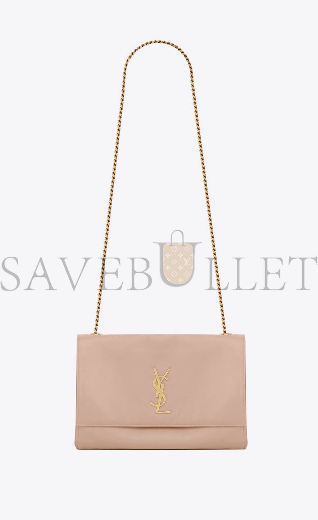 YSL KATE MEDIUM SUPPLEREVERSIBLE CHAIN BAG IN SHINY LEATHER AND SUEDE 5538040UD7W2738 (28.5*20*6cm)