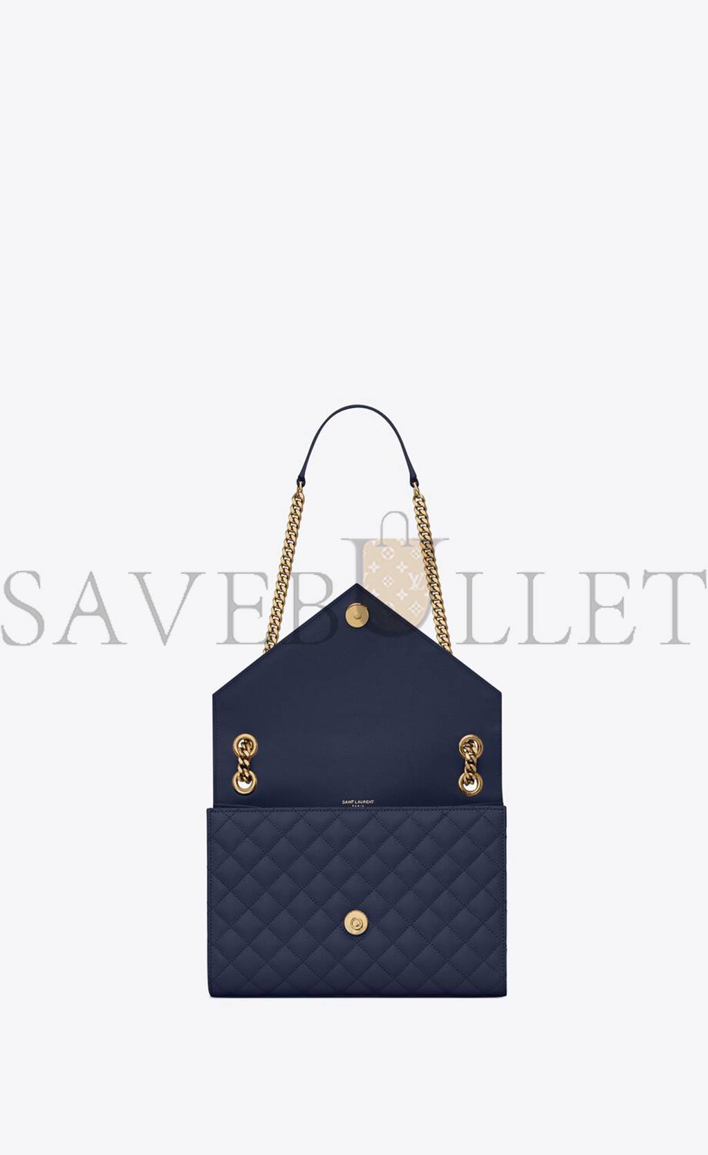 YSL ENVELOPE MEDIUM CHAIN BAG IN MIX MATELASS&EACUTE; GRAIN DE POUDRE EMBOSSED LEATHER 600185BOW914147 (24*17.5*6cm)